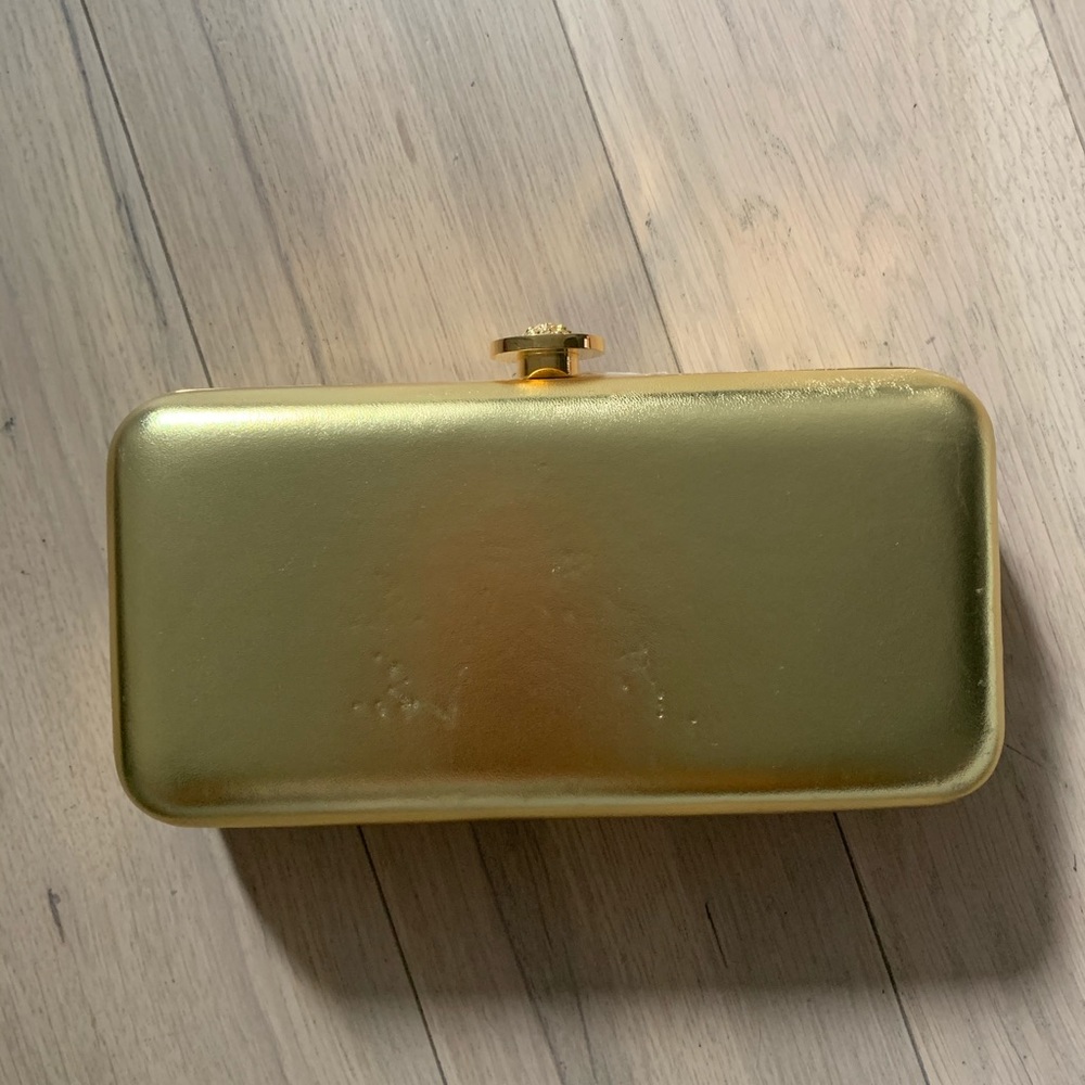 *USED* Versace gold metallic clutch with Medusa